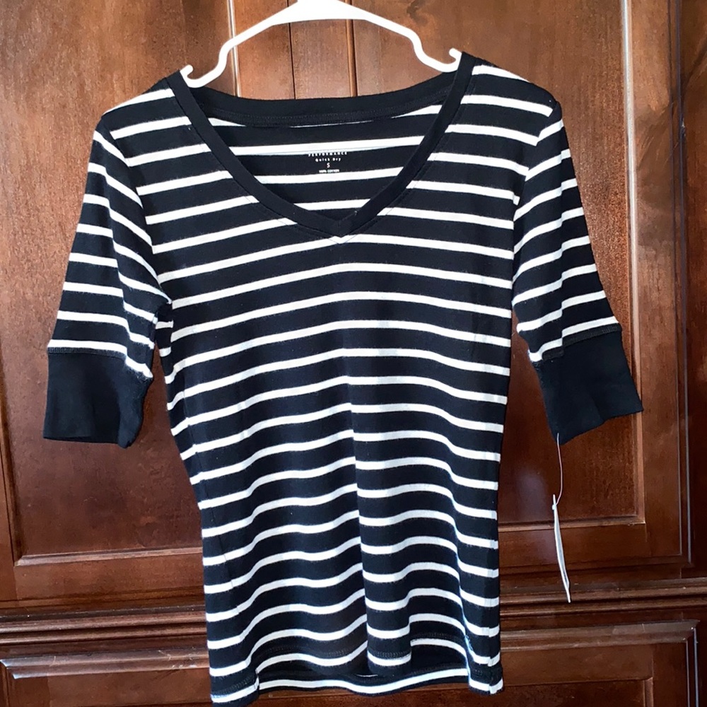 Calvin Klein Performance, Black and White Striped Women’s Small Shirt